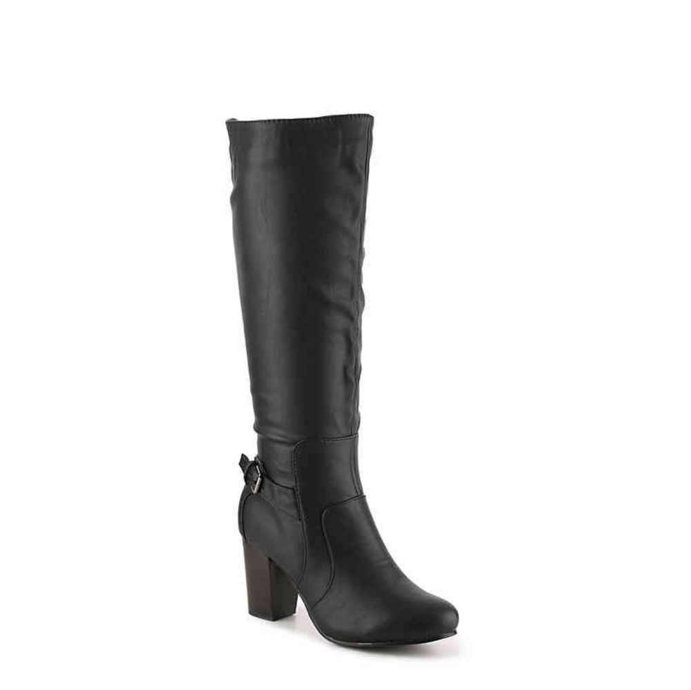 Black Cavar Wide Calf Boot
